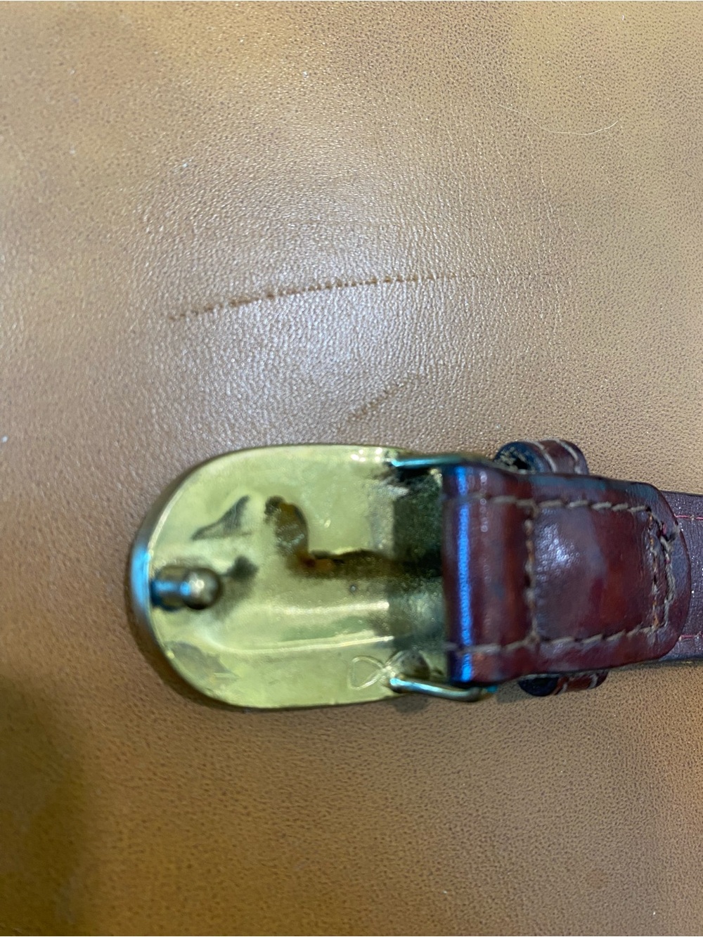 Vintage Solid Brass Mallard Duck Leather Belt Women’s Size 30 Preppy Americana - Picture 7 of 8